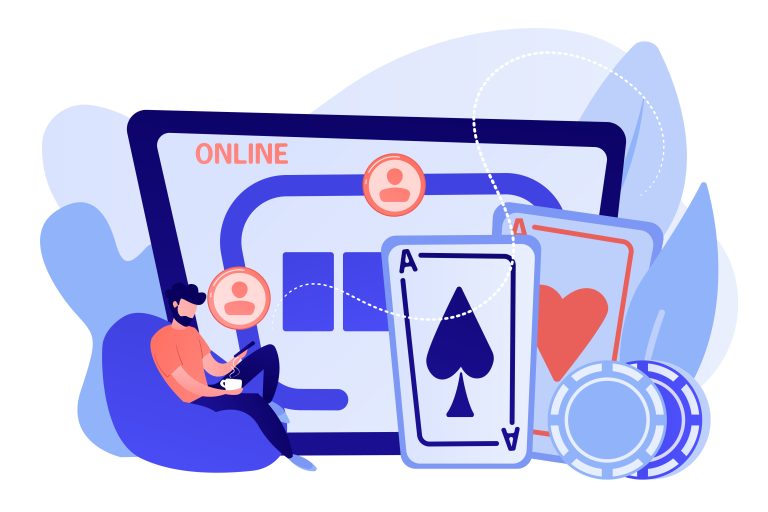 online poker concept vector illustration.