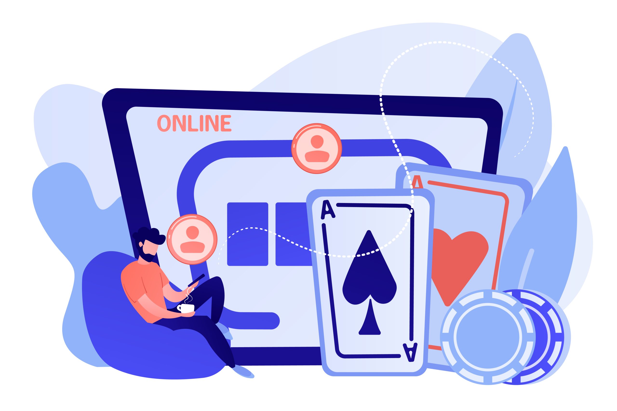 online poker concept vector illustration.